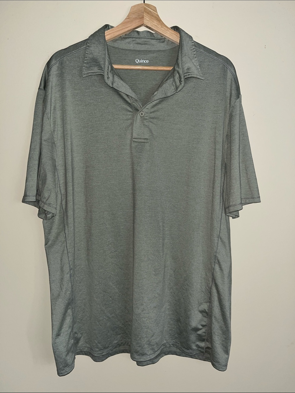 Quince flowknit breeze performance polo gorpcore heather aloe mens XL